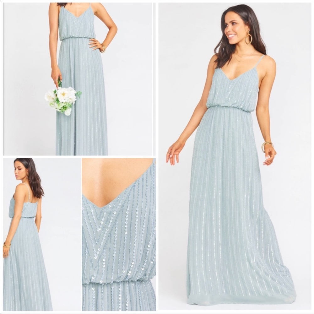 COPY - COPY - Show Me Your Mumu Victoria Maxi Dress Silver Sage Beaded